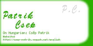patrik csep business card